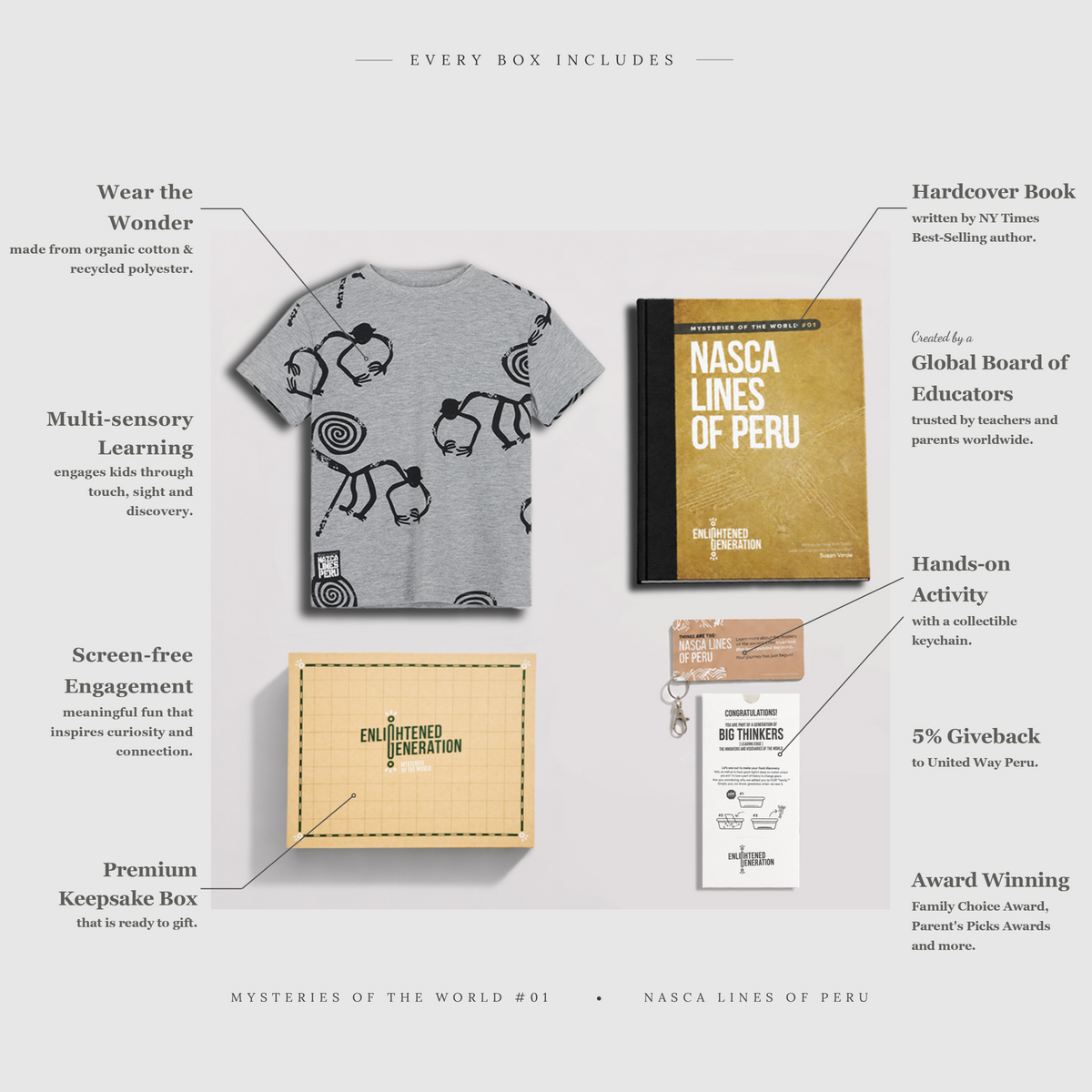 Nasca Monkey Tee Gift Box with Book & Activities