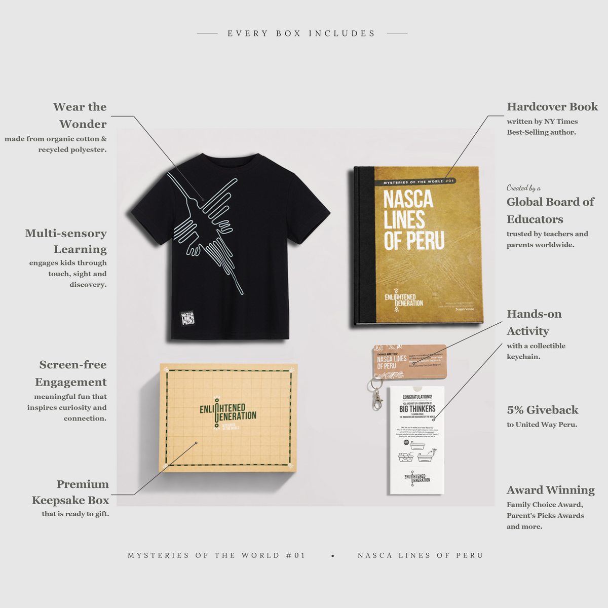 Nasca Hummingbird Tee Gift Box with Book & Activities