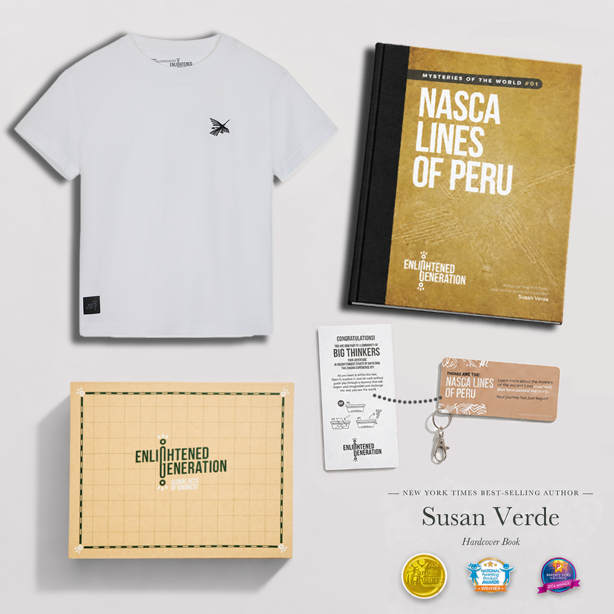 Nasca Embroidered Condor Tee Gift Box with Book & Activities
