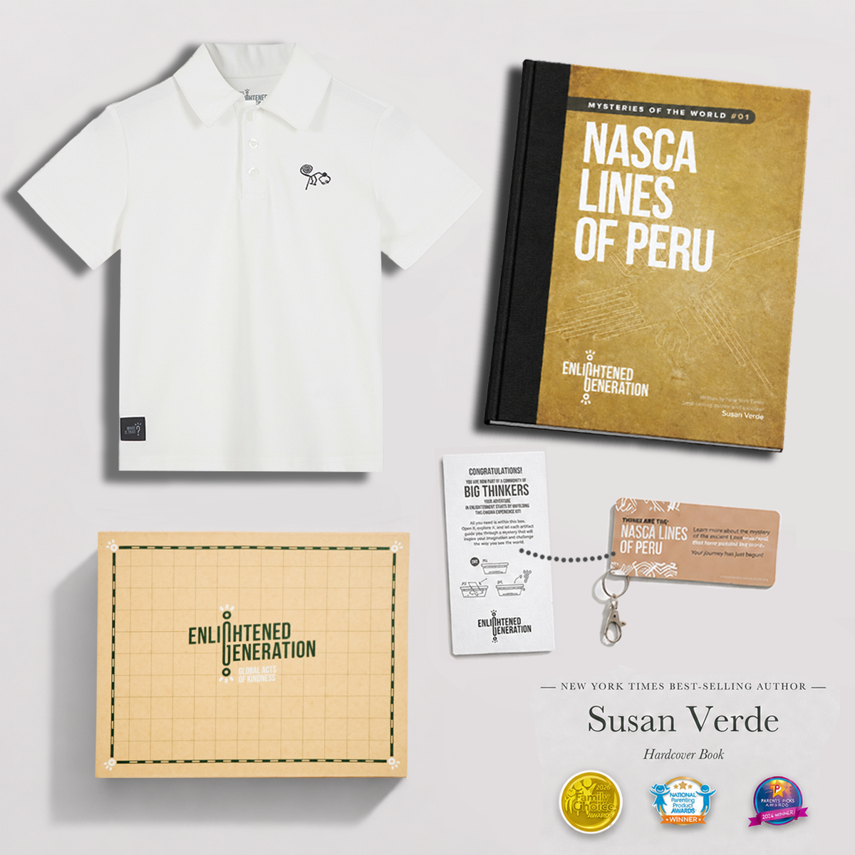 Nasca Embroidered Monkey Polo Gift Box with Book & Activities
