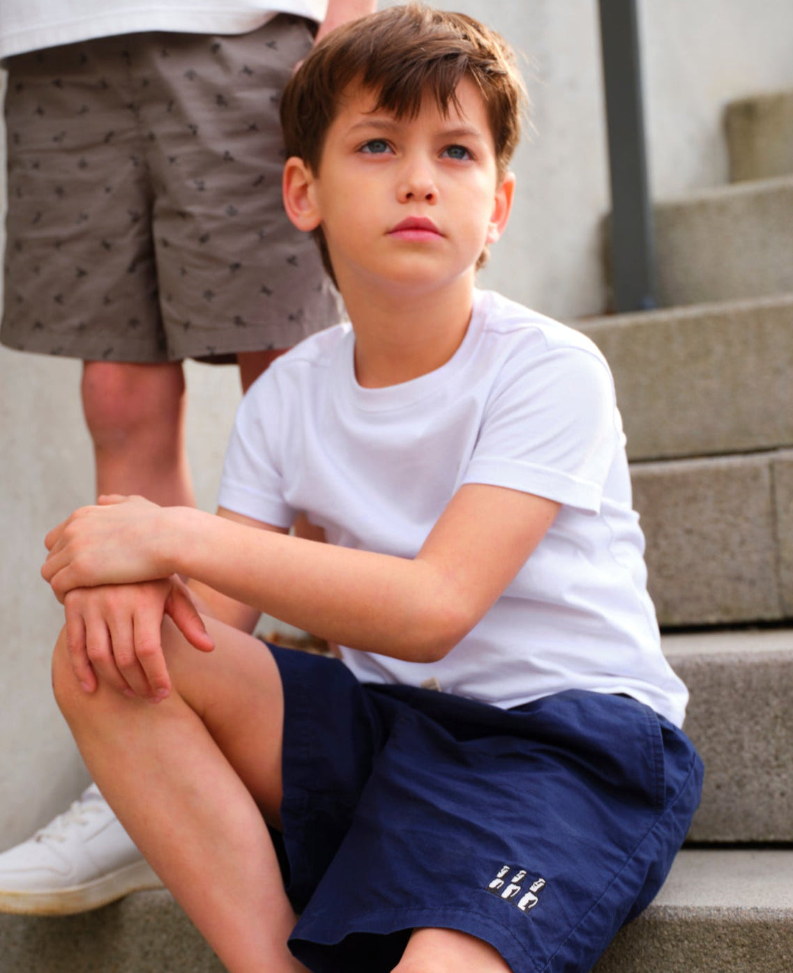 Moai Embroidered Woven Shorts