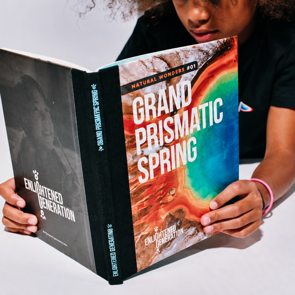 Grand Prismatic Spring Rainbow Wonder Gift Box with All-Over Print Kids Leggings, Book, and Activities