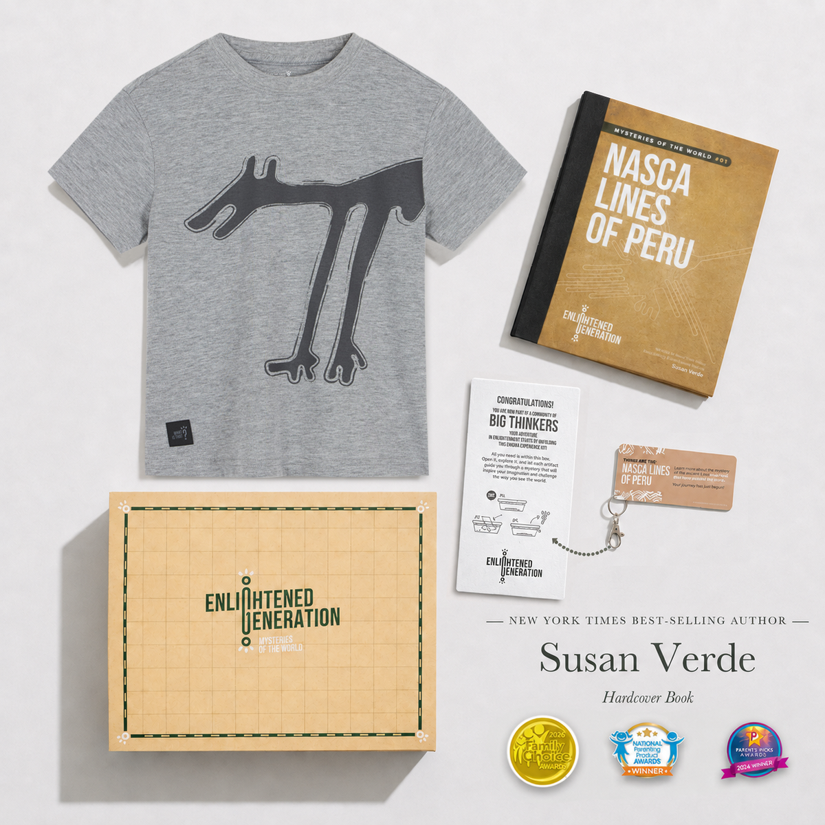 Nasca Gift Box with Curious Desert Dog Kids Tee, Book, and Activities