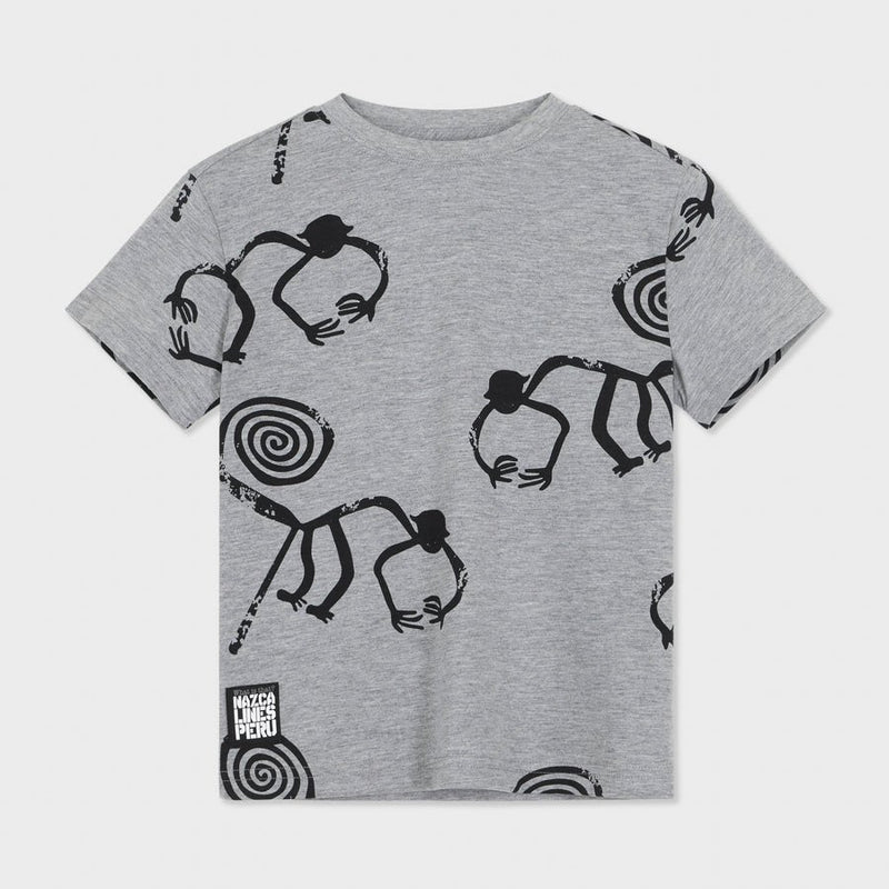 The Nasca Curious Monkey Kids Tee, laid flat