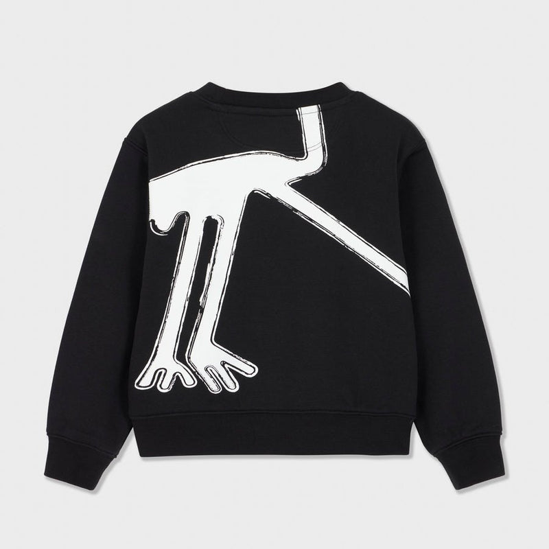 The Nasca Desert Dog Explorer Kids Sweatshirt, laid flat