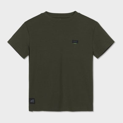 The Leaf Sheep green Peek-and-Discover Tee, laid flat