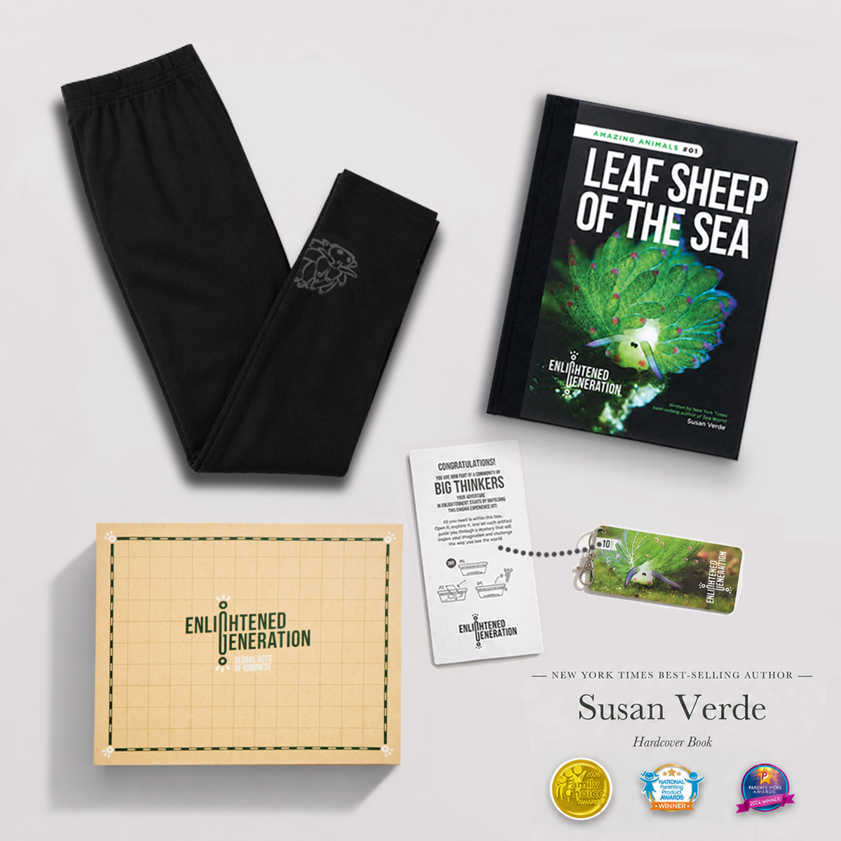 Leaf Sheep Curious Creature Gift Box with Kids Leggings, Book, and Activities