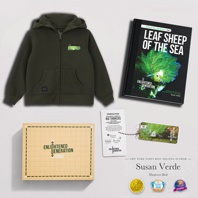 Leaf Sheep Gift Box with Surprise Pocket Kids Zip-Up Hoodie, Book, and Activities