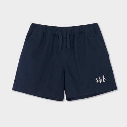 Moai Embroidered Woven Shorts