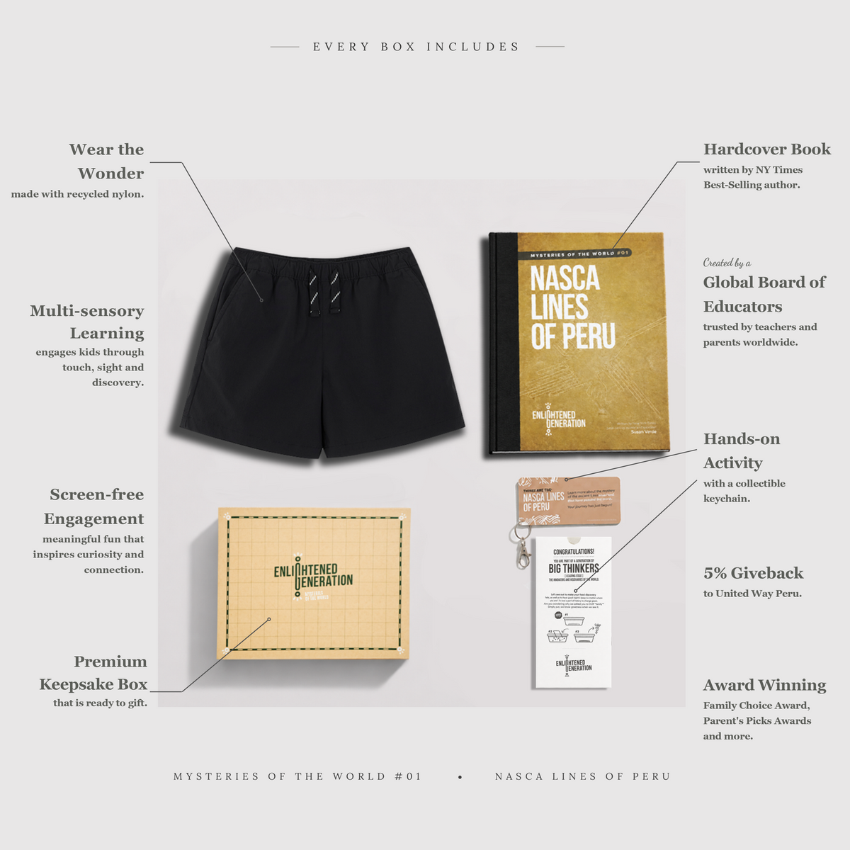 Nasca Spider Tech Shorts Gift Box with Book & Activities