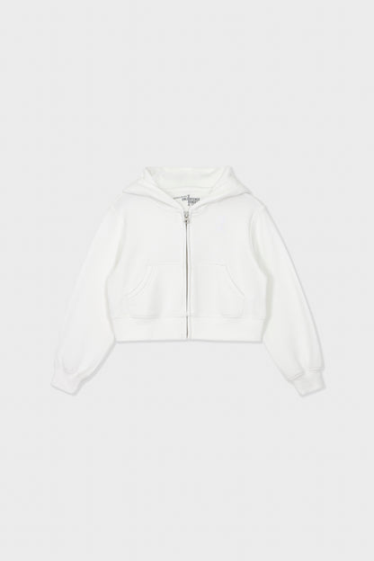 Moai Cropped Zip-Up Hoodie
