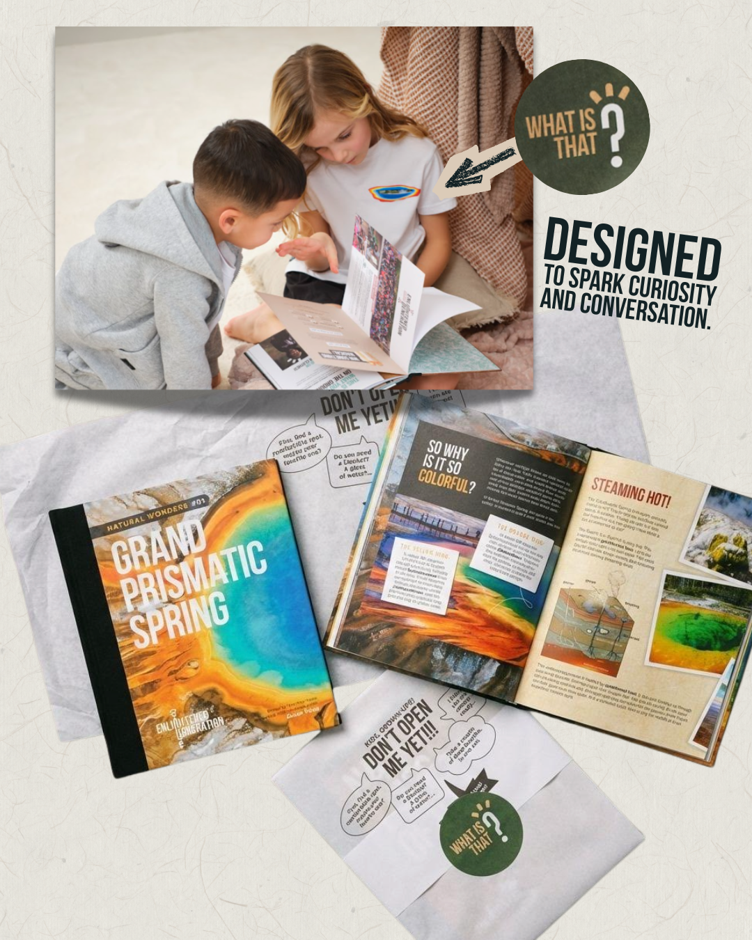 Grand Prismatic Spring Discovery Box with Book & Discovery Pocket Tee