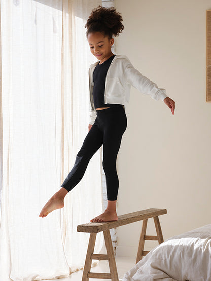 Moai Cropped Zip-Up Hoodie