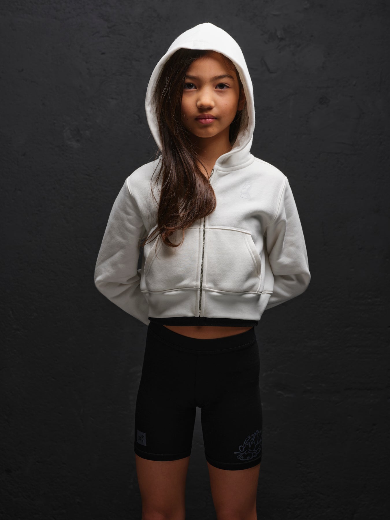 Moai Cropped Zip-Up Hoodie