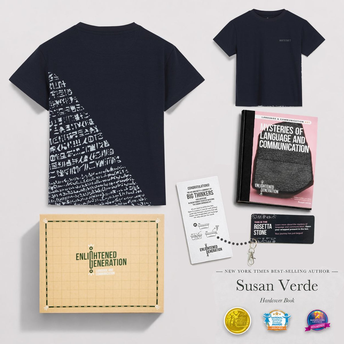 Rosetta Stone Secret Script Gift Box with Kids Tee, Book, and Activities