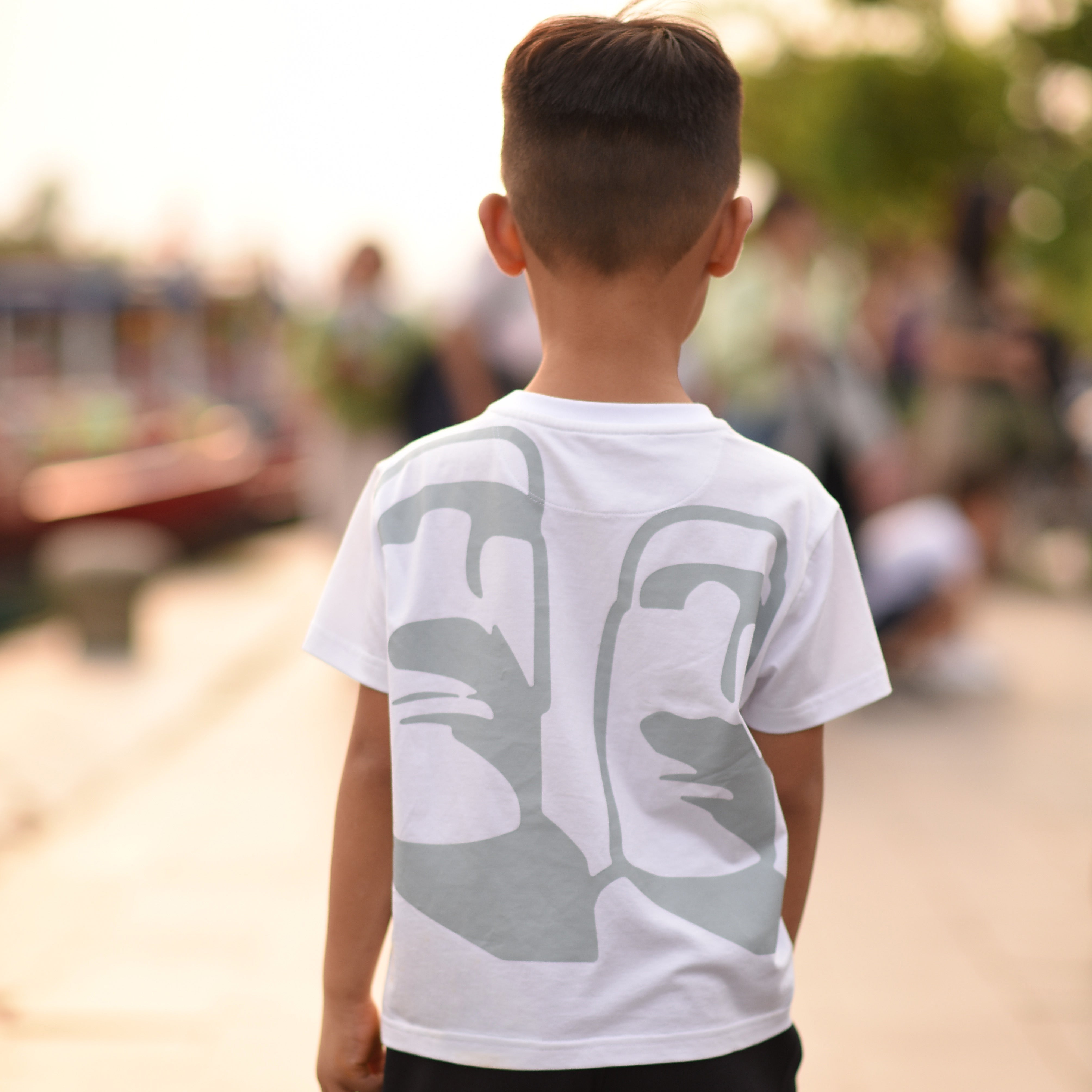 Moai Back Print Graphic Tee