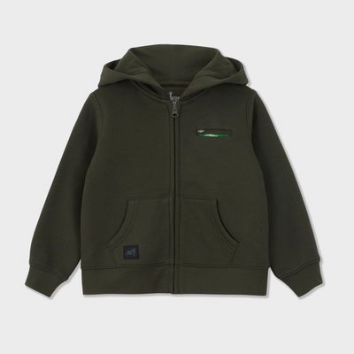 The Leaf Sheep Surprise Pocket Zip-Up Hoodie, laid flat